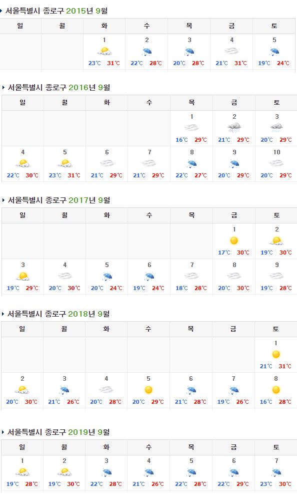 9월 첫주 비 1