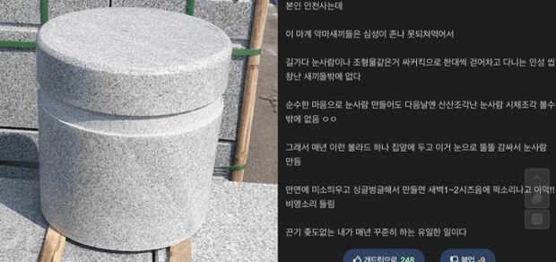 내눈사람부수면돌넣어복수괜찮을까…통쾌vs과도