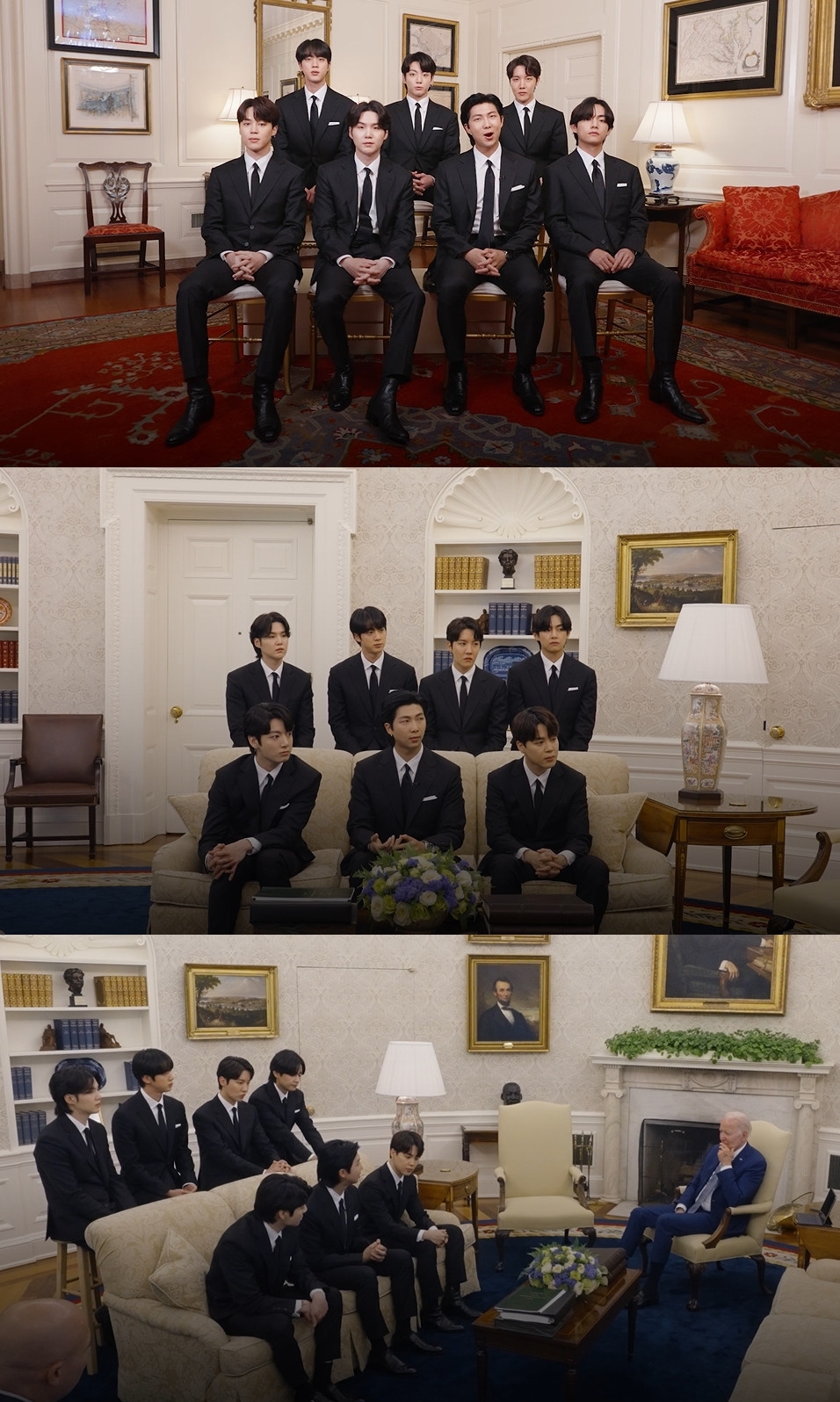 버터튼바이든대통령BTS와환담현장…메시지중요