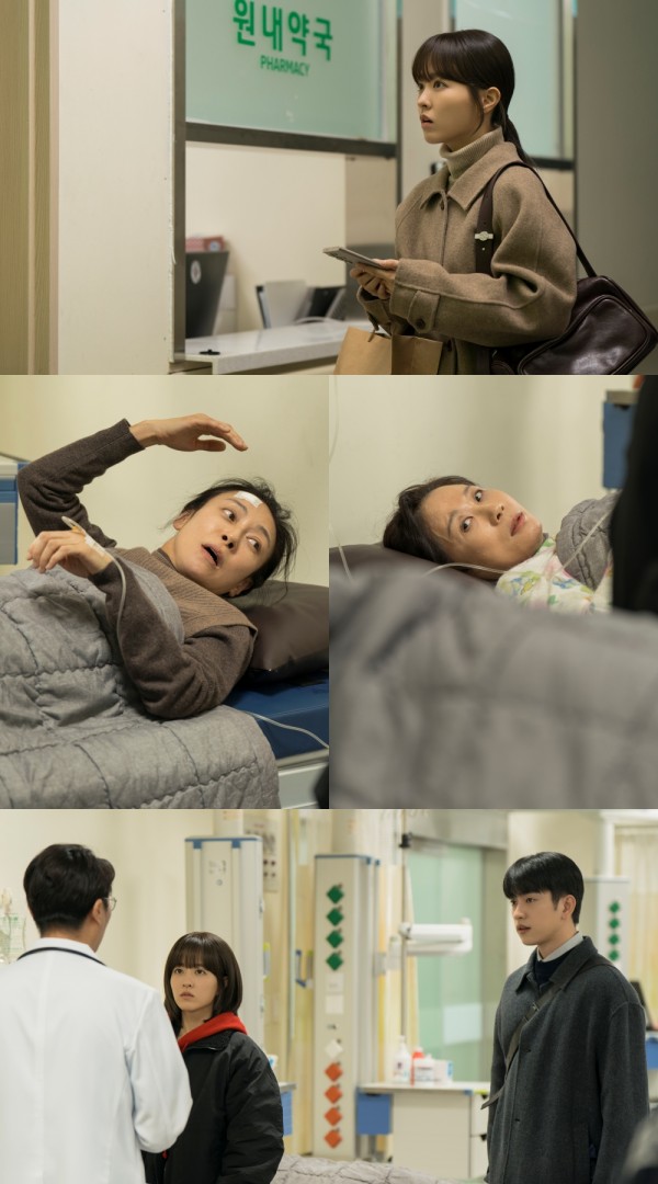 병원에서 의외의 삼자대면, 유미지와 유미래의 긴장감 이미지